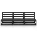 3-OSOBOWA SOFA OGRODOWA CZARNA LITE DREWNO SOSNOWE