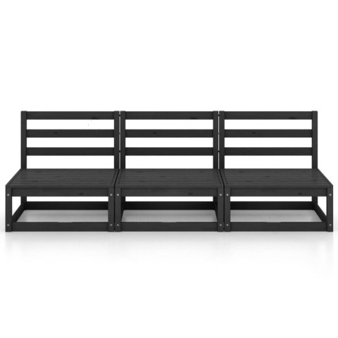 3-OSOBOWA SOFA OGRODOWA CZARNA LITE DREWNO SOSNOWE