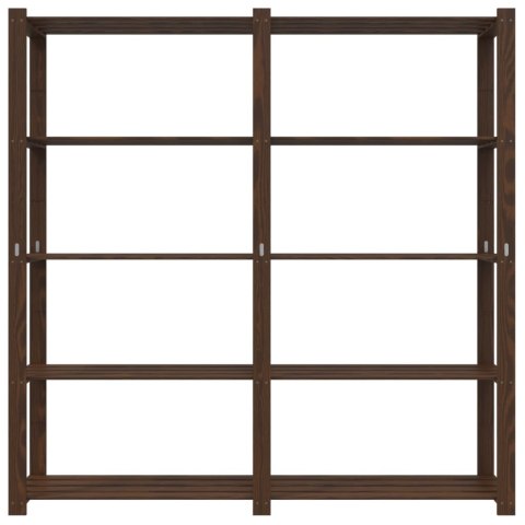 REGAŁ Z 5 PÓŁKAMI BRĄZOWY 170X38X170CM LITE DREWNO SOSNOWE