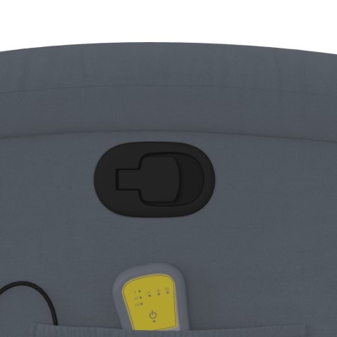 ROZKŁADANY FOTEL MASUJĄCY CIEMNOSZARY OBITY AKSAMITEM