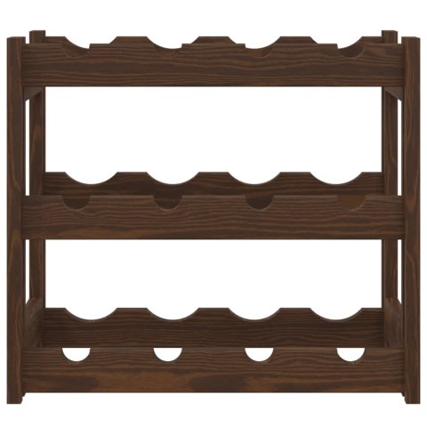 STOJAK NA 12 BUTELEK WINA BRĄZOWY LITE DREWNO SOSNOWE