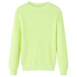 SWETER DZIECIĘCY Z DZIANINY ŻÓŁTY NEONOWY 140