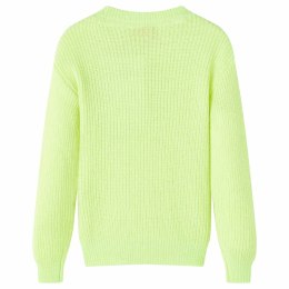 SWETER DZIECIĘCY Z DZIANINY ŻÓŁTY NEONOWY 140