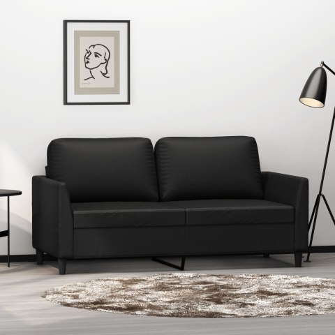 2-OSOBOWA SOFA CZARNA 140CM SZTUCZNA SKÓRA