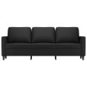 3-OSOBOWA SOFA CZARNA 180CM OBITA SZTUCZNĄ SKÓRĄ