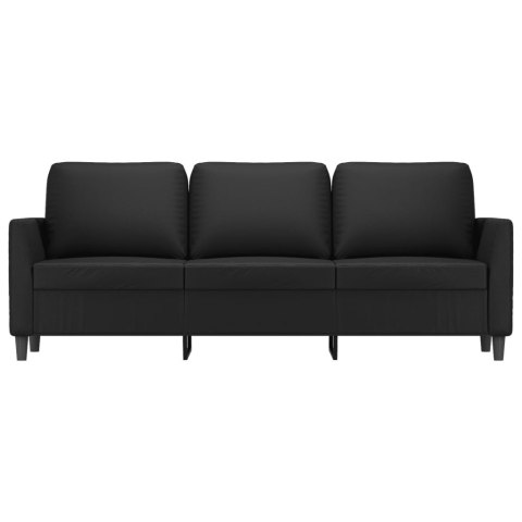 3-OSOBOWA SOFA CZARNA 180CM OBITA SZTUCZNĄ SKÓRĄ