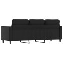 3-OSOBOWA SOFA CZARNA 180CM OBITA SZTUCZNĄ SKÓRĄ