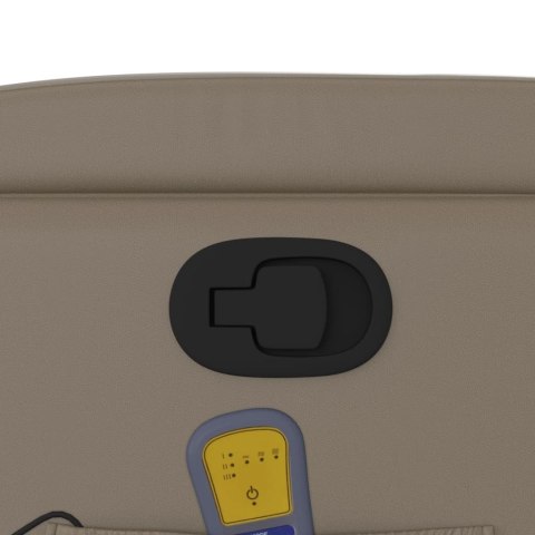 ROZKŁADANY FOTEL MASUJĄCY CAPPUCCINO OBITY SZTUCZNĄ SKÓRĄ