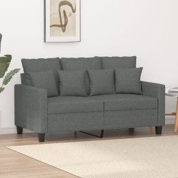 SOFA 2-OSOBOWA CIEMNOSZARA 120CM TAPICEROWANA TKANINĄ