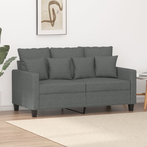 SOFA 2-OSOBOWA CIEMNOSZARA 120CM TAPICEROWANA TKANINĄ