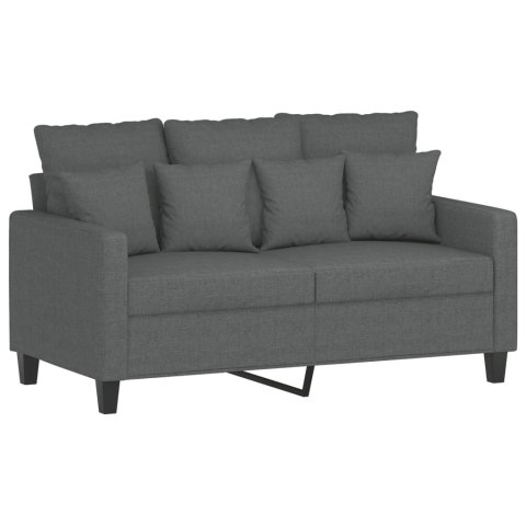 SOFA 2-OSOBOWA CIEMNOSZARA 120CM TAPICEROWANA TKANINĄ