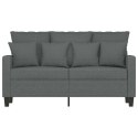 SOFA 2-OSOBOWA CIEMNOSZARA 120CM TAPICEROWANA TKANINĄ