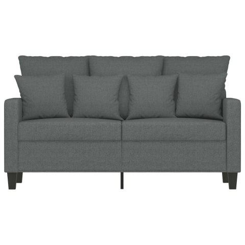 SOFA 2-OSOBOWA CIEMNOSZARA 120CM TAPICEROWANA TKANINĄ