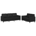 2-OSOBOWA SOFA Z PODUSZKAMI CZARNA SZTUCZNA SKÓRA