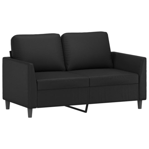 2-OSOBOWA SOFA Z PODUSZKAMI CZARNA SZTUCZNA SKÓRA