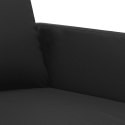2-OSOBOWA SOFA Z PODUSZKAMI CZARNA SZTUCZNA SKÓRA