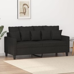 SOFA 2-OSOBOWA CZARNA 140CM TAPICEROWANA TKANINĄ