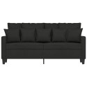 SOFA 2-OSOBOWA CZARNA 140CM TAPICEROWANA TKANINĄ