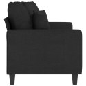 SOFA 2-OSOBOWA CZARNA 140CM TAPICEROWANA TKANINĄ