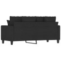 SOFA 2-OSOBOWA CZARNA 140CM TAPICEROWANA TKANINĄ
