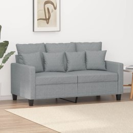 SOFA 2-OSOBOWA JASNOSZARA 120CM TAPICEROWANA TKANINĄ