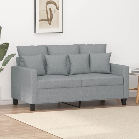 SOFA 2-OSOBOWA JASNOSZARA 120CM TAPICEROWANA TKANINĄ