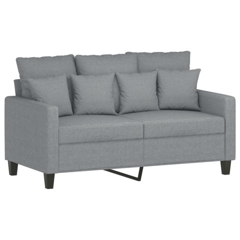 SOFA 2-OSOBOWA JASNOSZARA 120CM TAPICEROWANA TKANINĄ