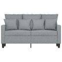 SOFA 2-OSOBOWA JASNOSZARA 120CM TAPICEROWANA TKANINĄ