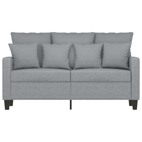 SOFA 2-OSOBOWA JASNOSZARA 120CM TAPICEROWANA TKANINĄ