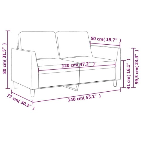 2-OSOBOWA SOFA CZARNA 120CM SZTUCZNA SKÓRA