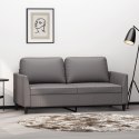 2-OSOBOWA SOFA SZARY 140CM SZTUCZNA SKÓRA