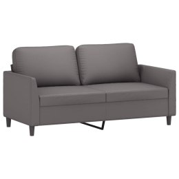 2-OSOBOWA SOFA SZARY 140CM SZTUCZNA SKÓRA