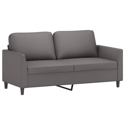 2-OSOBOWA SOFA SZARY 140CM SZTUCZNA SKÓRA