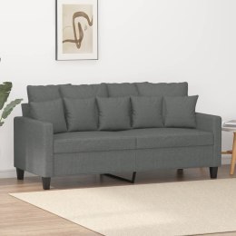 SOFA 2-OSOBOWA CIEMNOSZARA 140CM TAPICEROWANA TKANINĄ