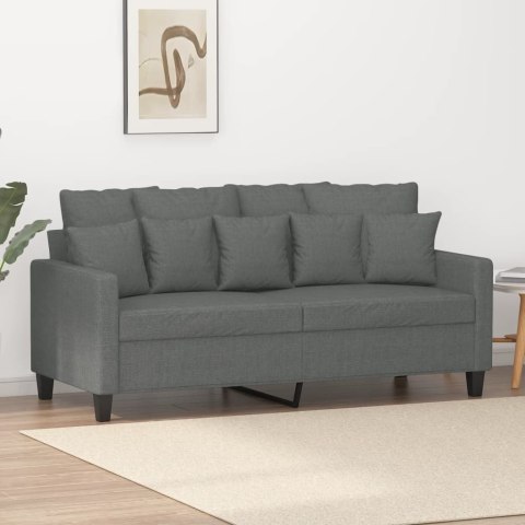 SOFA 2-OSOBOWA CIEMNOSZARA 140CM TAPICEROWANA TKANINĄ