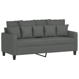 SOFA 2-OSOBOWA CIEMNOSZARA 140CM TAPICEROWANA TKANINĄ