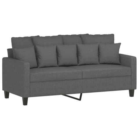 SOFA 2-OSOBOWA CIEMNOSZARA 140CM TAPICEROWANA TKANINĄ