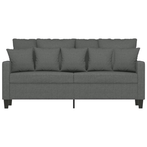 SOFA 2-OSOBOWA CIEMNOSZARA 140CM TAPICEROWANA TKANINĄ