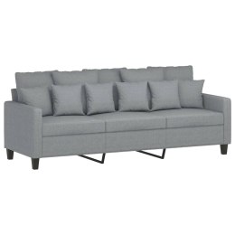 SOFA 3-OSOBOWA JASNOSZARA 180CM TAPICEROWANA TKANINĄ