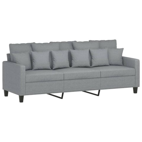 SOFA 3-OSOBOWA JASNOSZARA 180CM TAPICEROWANA TKANINĄ