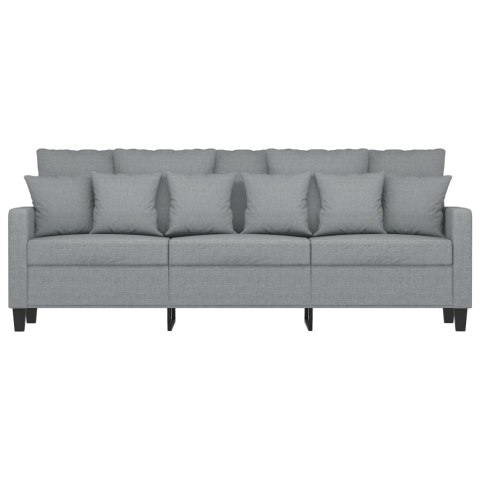 SOFA 3-OSOBOWA JASNOSZARA 180CM TAPICEROWANA TKANINĄ
