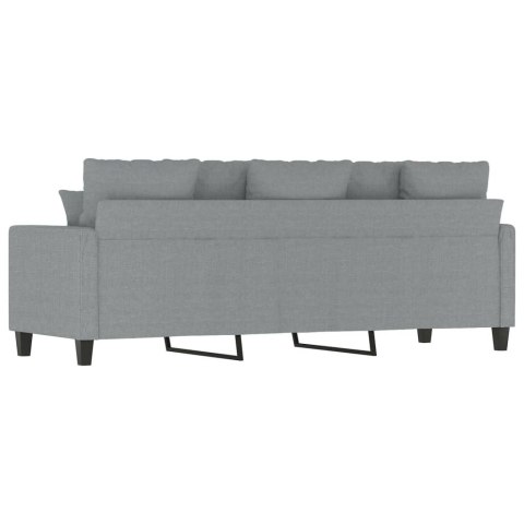 SOFA 3-OSOBOWA JASNOSZARA 180CM TAPICEROWANA TKANINĄ