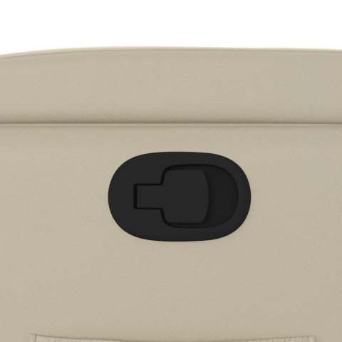 FOTEL ROZKŁADANY KREMOWY SZTUCZNĄ SKÓRĄ