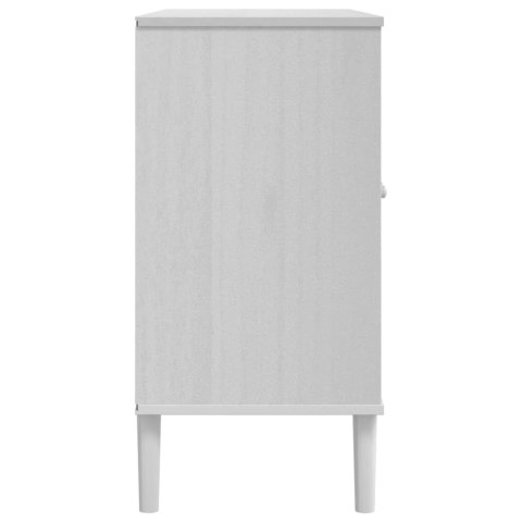 SZAFKA SENJA IMITACJA RATTANU BIAŁA 112X40X80CM SOSNOWA