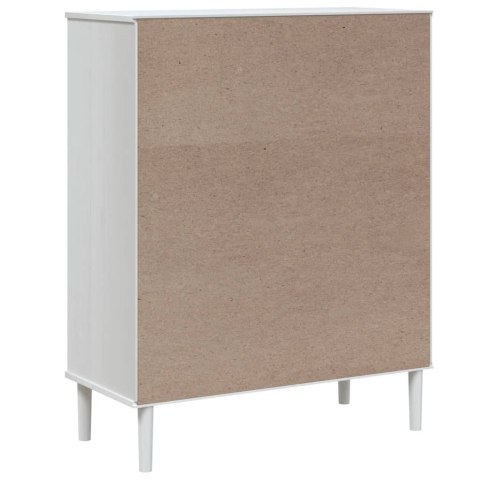 SZAFKA SENJA, IMITACJA RATTANU, BIAŁA, 90X40X112 CM, SOSNOWA