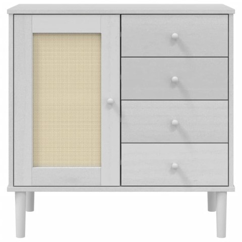 SZAFKA SENJA IMITACJA RATTANU BIAŁA 80X40X80CM SOSNOWA