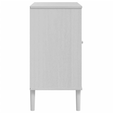 SZAFKA SENJA IMITACJA RATTANU BIAŁA 80X40X80CM SOSNOWA