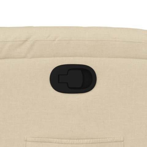 FOTEL ROZKŁADANY KREMOWY OBITY TKANINĄ