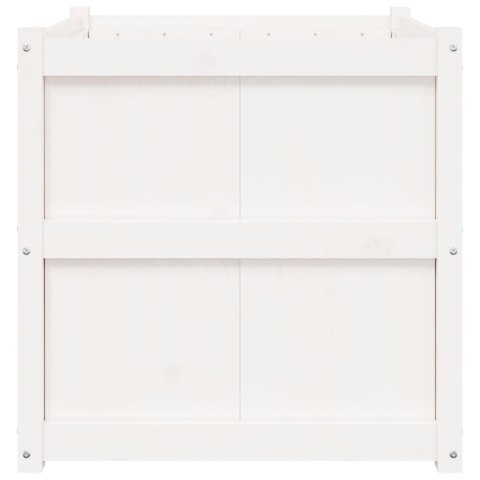 DONICA OGRODOWA BIAŁA 70X70X70CM LITE DREWNO SOSNOWE