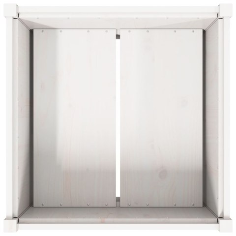 DONICA OGRODOWA BIAŁA 70X70X70CM LITE DREWNO SOSNOWE